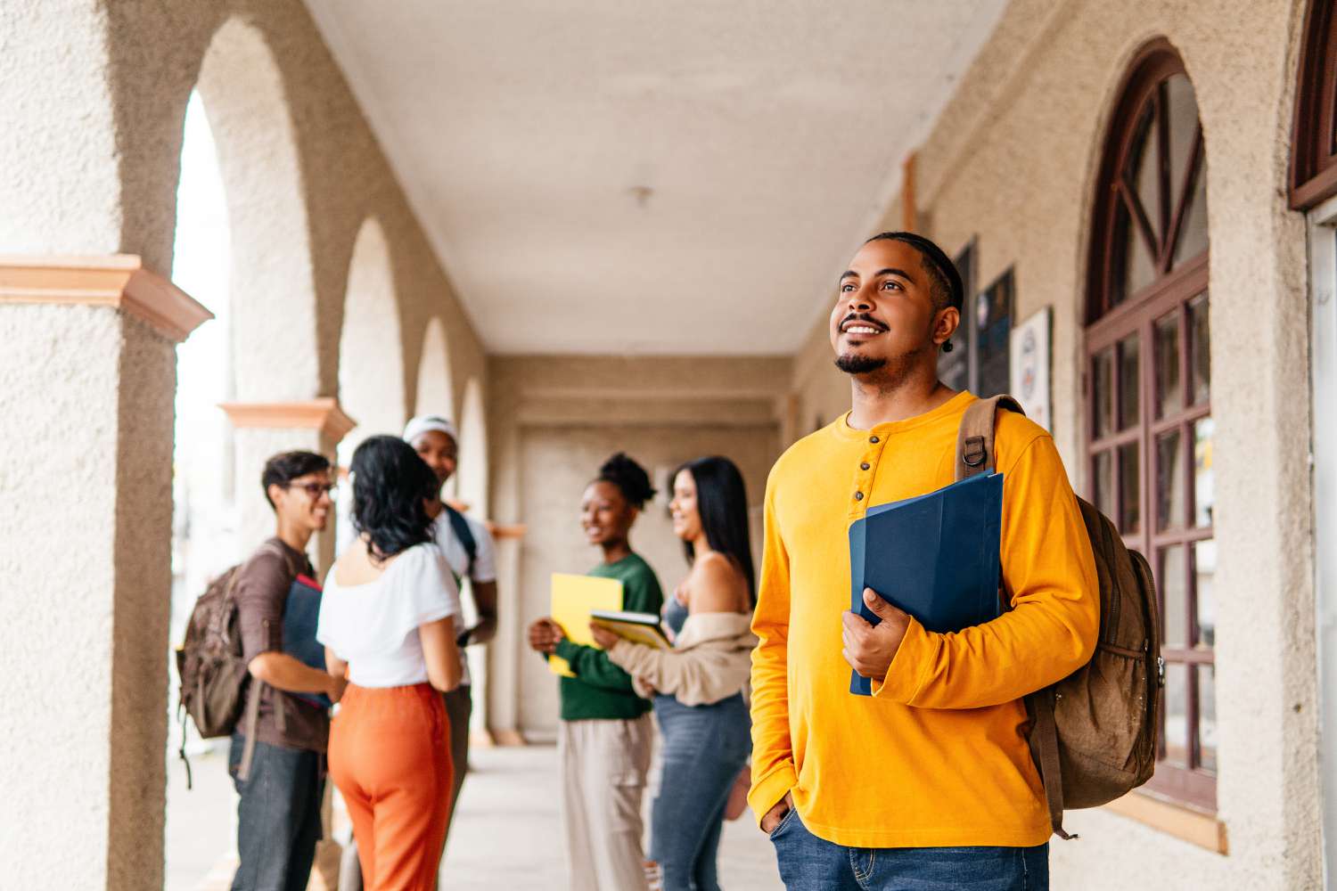 Students celebrating scholarship award
